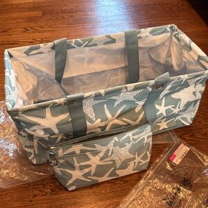 Thirty-one Starfish Splash Large Utility Tote and Cool Clip Thermal Pouch Set